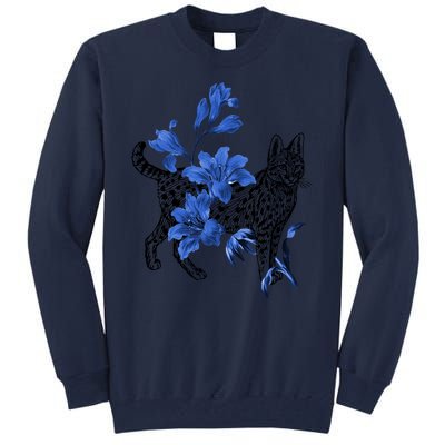 Cat Flower Art Cute Tall Sweatshirt