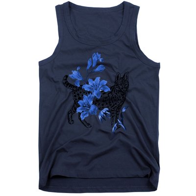 Cat Flower Art Cute Tank Top