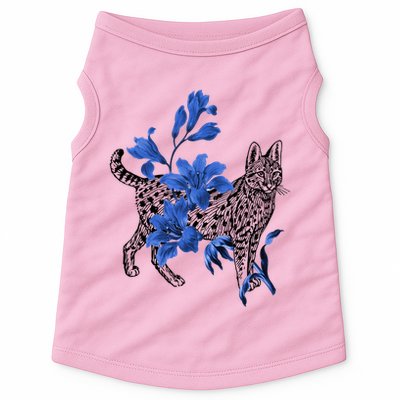 Cat Flower Art Cute Doggie Tank