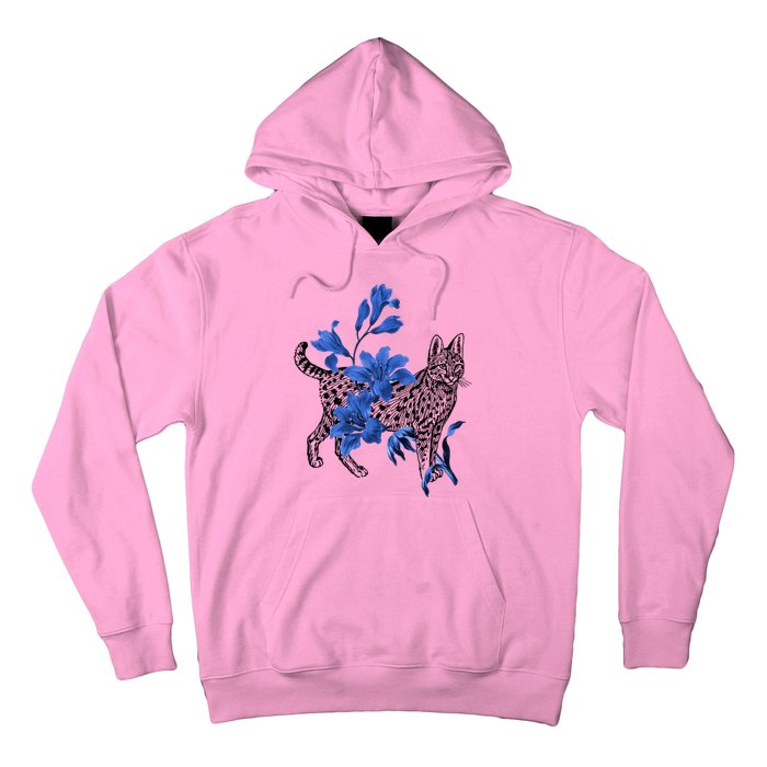 Cat Flower Art Cute Hoodie