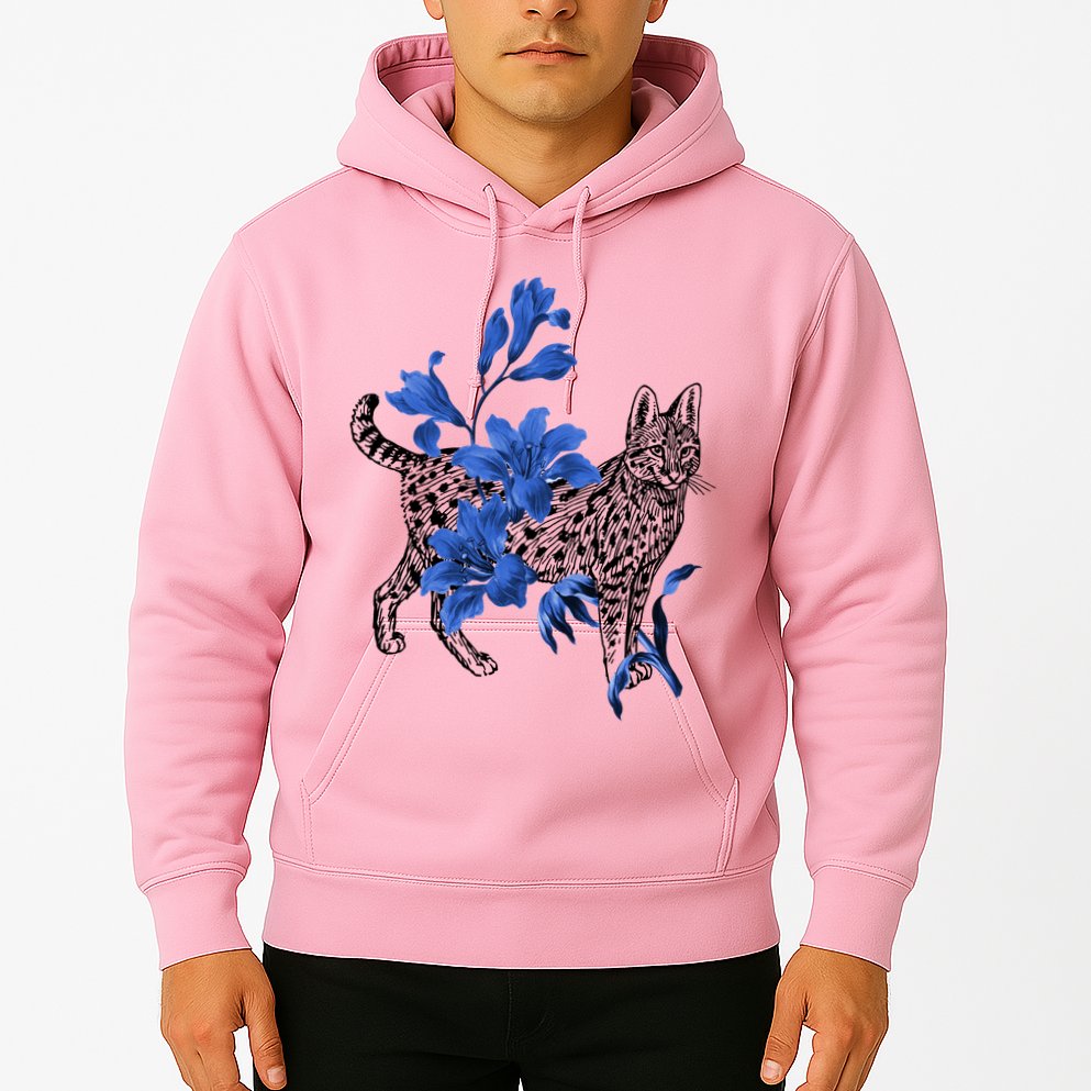 Cat Flower Art Cute Hoodie