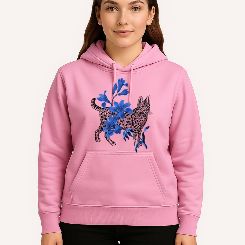 Cat Flower Art Cute Hoodie