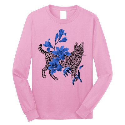 Cat Flower Art Cute Long Sleeve Shirt