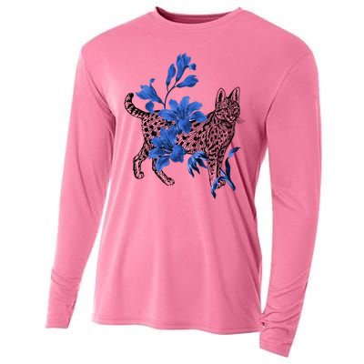 Cat Flower Art Cute Cooling Performance Long Sleeve Crew