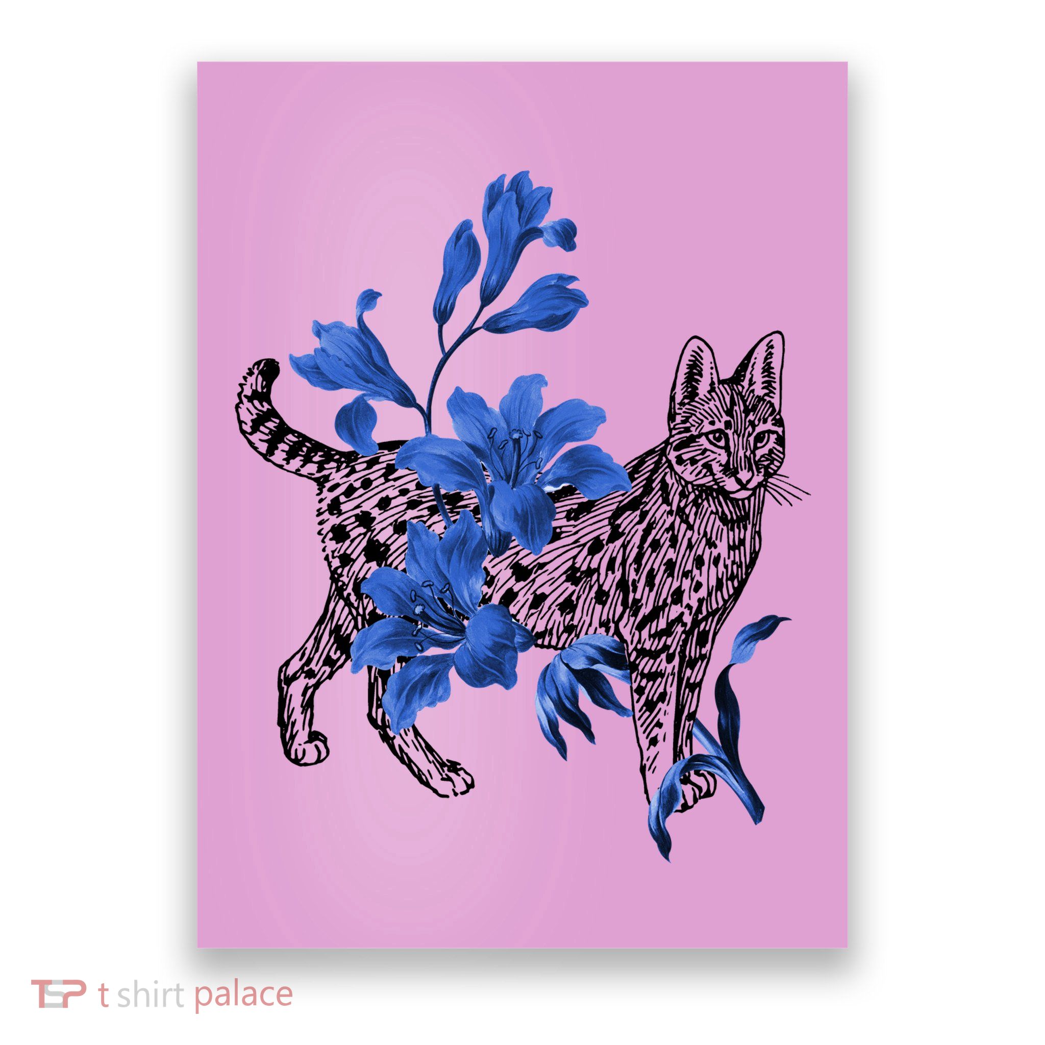 Cat Flower Art Cute Poster