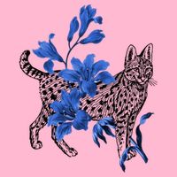 Cat Flower Art Cute Womens T-Shirt