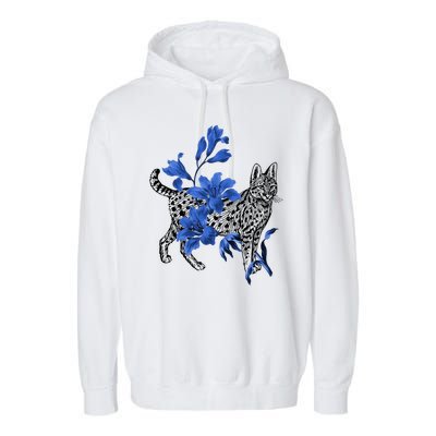 Cat Flower Art Cute Garment-Dyed Fleece Hoodie