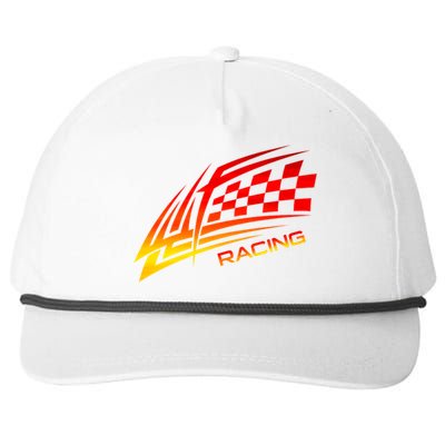 Checker Flag Auto Car Racing Checkered Racing Flag Graphic Gift Snapback Five-Panel Rope Hat