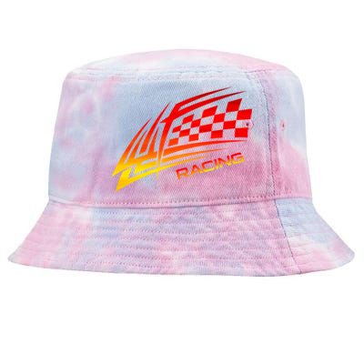 Checker Flag Auto Car Racing Checkered Racing Flag Graphic Gift Tie-Dyed Bucket Hat