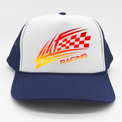 Checker Flag Auto Car Racing Checkered Racing Flag Graphic Gift Trucker Hat