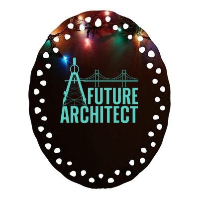 Cool Future Architect Art Architecture Student Ceramic Oval Ornament