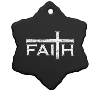 Christian Faith And Cross Jesus Believer Gift For Gift Ceramic Star Ornament