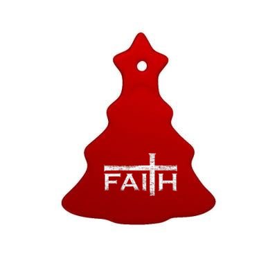 Christian Faith And Cross Jesus Believer Gift For Gift Ceramic Tree Ornament