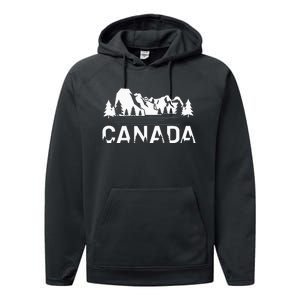 Canada Forest And Mountains Lake Louise Alberta Souvenir Performance Fleece Hoodie