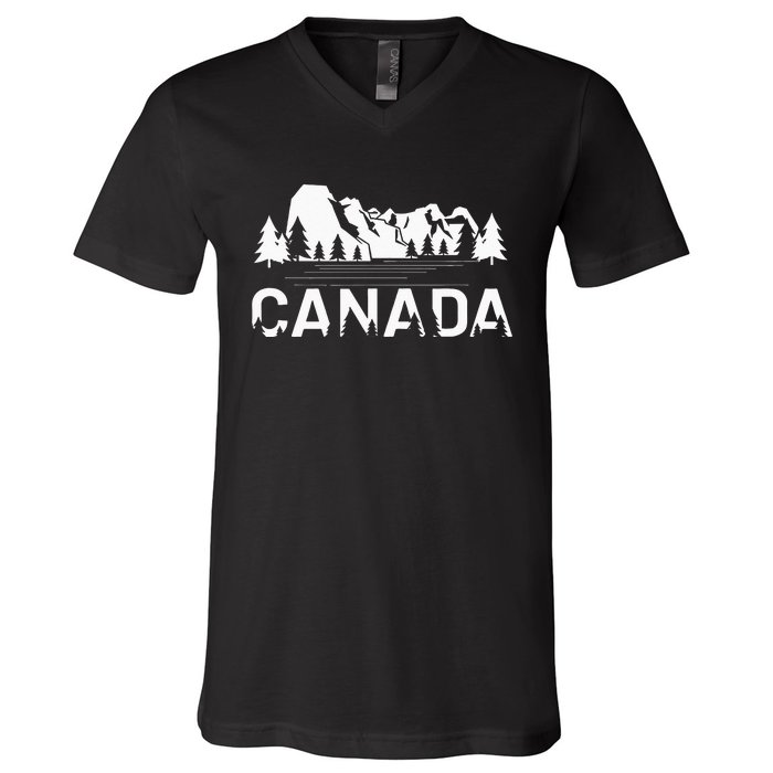 Canada Forest And Mountains Lake Louise Alberta Souvenir V-Neck T-Shirt