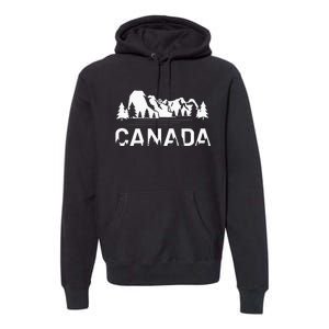 Canada Forest And Mountains Lake Louise Alberta Souvenir Premium Hoodie