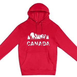 Canada Forest And Mountains Lake Louise Alberta Souvenir Premium Pullover Hoodie