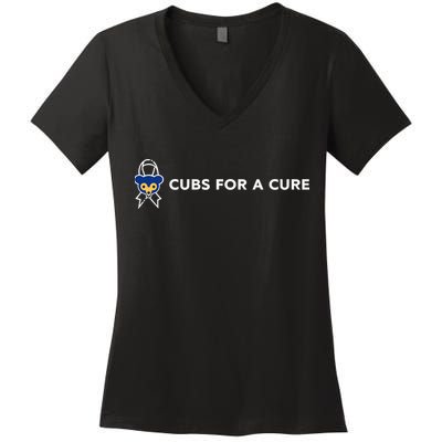 Cubs For A Cure Women's V-Neck T-Shirt