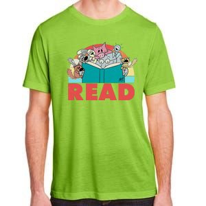 Cute Funny Animals Read Reading Book Lover Fan Adult ChromaSoft Performance T-Shirt