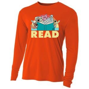 Cute Funny Animals Read Reading Book Lover Fan Cooling Performance Long Sleeve Crew