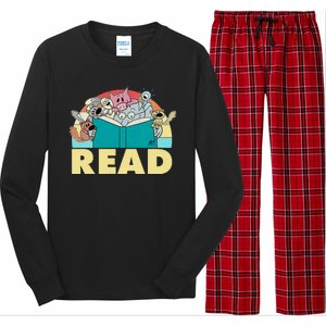 Cute Funny Animals Read Reading Book Lover Fan Long Sleeve Pajama Set