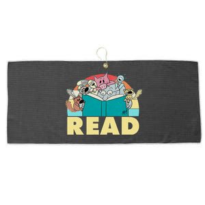 Cute Funny Animals Read Reading Book Lover Fan Large Microfiber Waffle Golf Towel