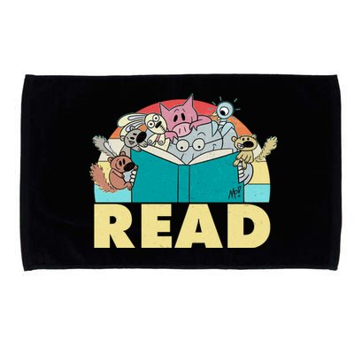 Cute Funny Animals Read Reading Book Lover Fan Microfiber Hand Towel