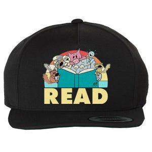 Cute Funny Animals Read Reading Book Lover Fan Wool Snapback Cap