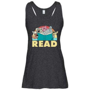 Cute Funny Animals Read Reading Book Lover Fan Ladies Essential Flowy Tank