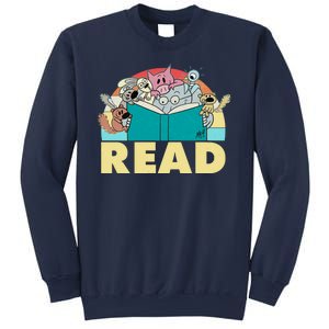 Cute Funny Animals Read Reading Book Lover Fan Sweatshirt