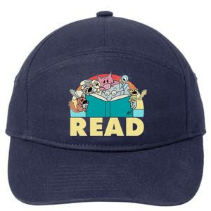 Cute Funny Animals Read Reading Book Lover Fan 7-Panel Snapback Hat