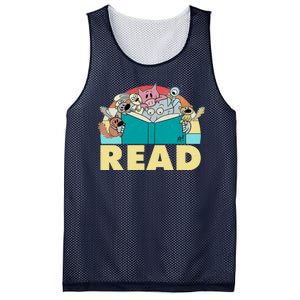 Cute Funny Animals Read Reading Book Lover Fan Mesh Reversible Basketball Jersey Tank