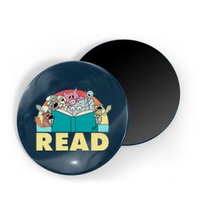 Cute Funny Animals Read Reading Book Lover Fan Magnet