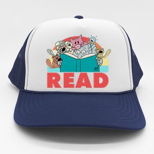 Cute Funny Animals Read Reading Book Lover Fan Trucker Hat