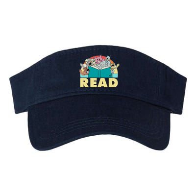 Cute Funny Animals Read Reading Book Lover Fan Valucap Bio-Washed Visor