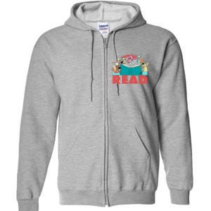 Cute Funny Animals Read Reading Book Lover Fan Full Zip Hoodie