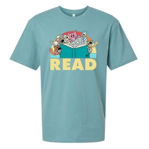 Cute Funny Animals Read Reading Book Lover Fan Sueded Cloud Jersey T-Shirt