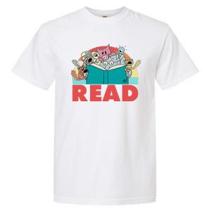 Cute Funny Animals Read Reading Book Lover Fan Garment-Dyed Heavyweight T-Shirt