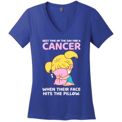 Cancer Facts Astrology Horoscope Zodiac Sign Birthday Gift Women's V-Neck T-Shirt