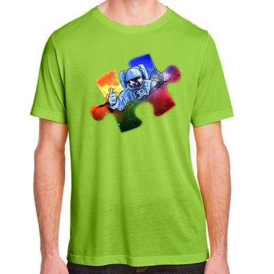 Cool Funny Autism Awareness Galaxy Puzzle Piece Astronaut Adult ChromaSoft Performance T-Shirt