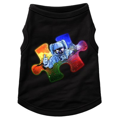 Cool Funny Autism Awareness Galaxy Puzzle Piece Astronaut Doggie Tank