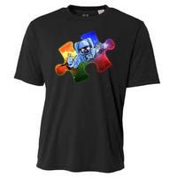 Cool Funny Autism Awareness Galaxy Puzzle Piece Astronaut Cooling Performance Crew T-Shirt