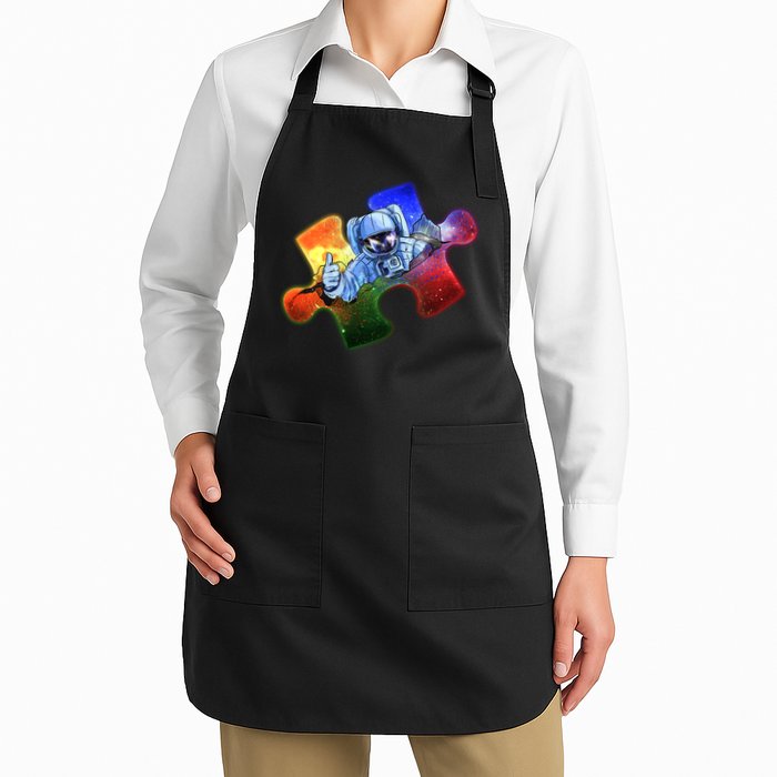 Cool Funny Autism Awareness Galaxy Puzzle Piece Astronaut Apron