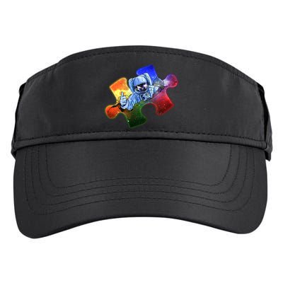 Cool Funny Autism Awareness Galaxy Puzzle Piece Astronaut Adult Drive Performance Visor