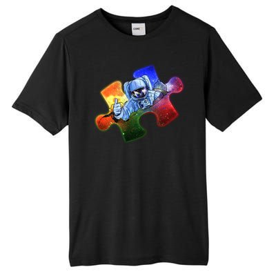 Cool Funny Autism Awareness Galaxy Puzzle Piece Astronaut Tall Fusion ChromaSoft Performance T-Shirt