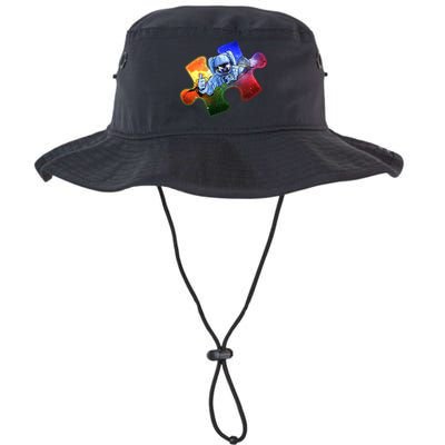 Cool Funny Autism Awareness Galaxy Puzzle Piece Astronaut Bucket Hat