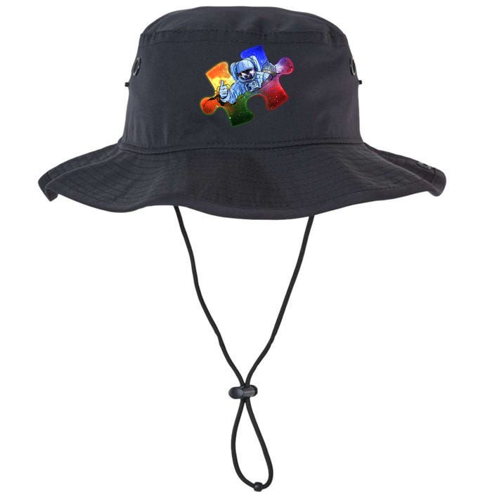 Cool Funny Autism Awareness Galaxy Puzzle Piece Astronaut Bucket Hat