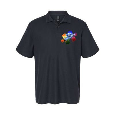 Cool Funny Autism Awareness Galaxy Puzzle Piece Astronaut Softstyle Adult Sport Polo