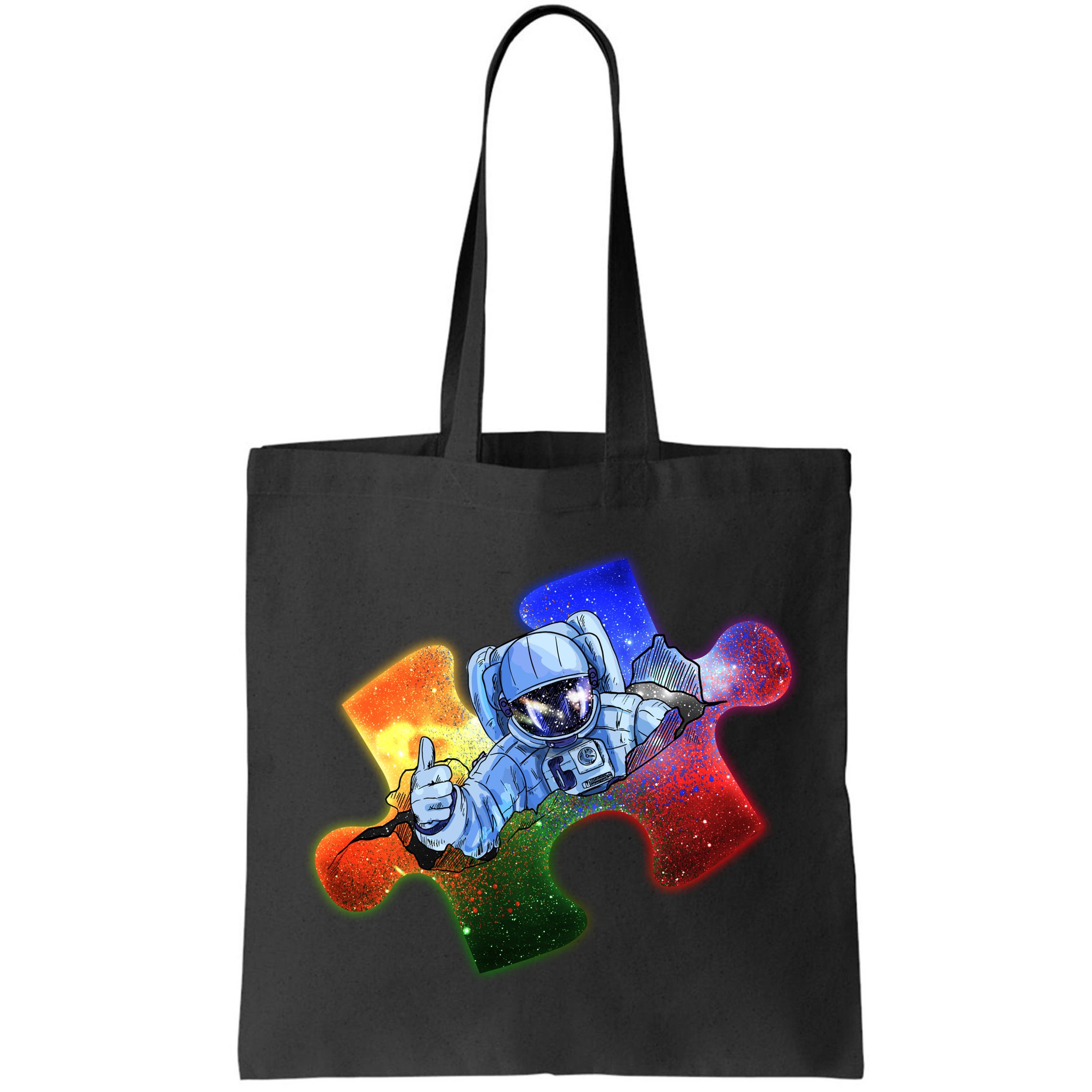 Cool Funny Autism Awareness Galaxy Puzzle Piece Astronaut Bag