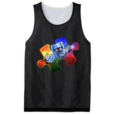 Cool Funny Autism Awareness Galaxy Puzzle Piece Astronaut Mesh Reversible Basketball Jersey Tank